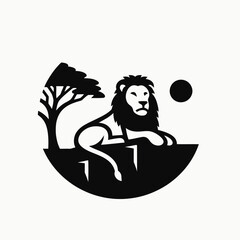 Minimalistic logos of animals and birds on white background
