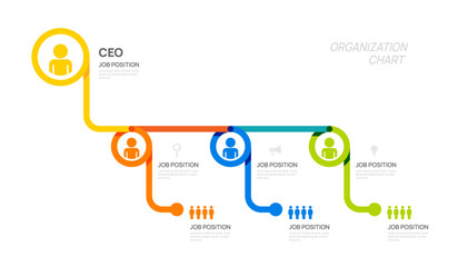 Infographic template for organization chart with business avatar icons. vector infographic for business.