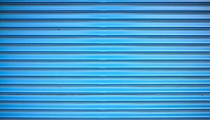 Fototapeta premium Blue corrugated metallic background backdrop with horizontal lines and a shiny, reflective surface 