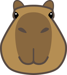 fisheye lens capybara vector illustration