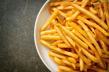 French fries with sour cream and ketchup