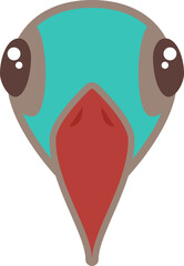 fisheye lens bird vector illustration