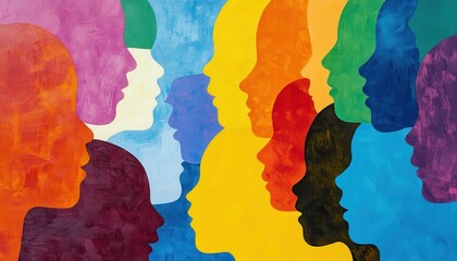 Unity in Diversity: Multicultural Children Silhouettes Educational Poster for Kindergarten