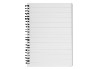 The isolated spiral paper notebook