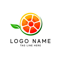 Vector orange logo in a modern flat style