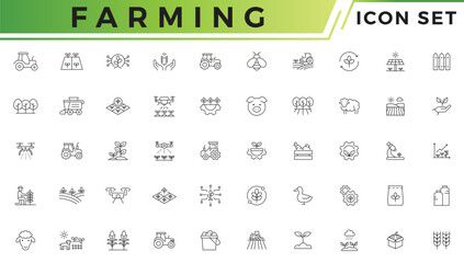 Agriculture & Farming simple vector icon set illustration