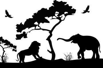 African Animal Silhouettes
