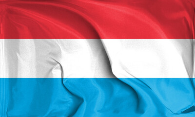 An up close view of Luxembourg flag flying textures