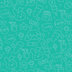 cute cartoon handraw pattern green
