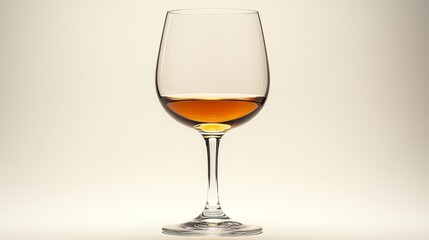 Glass of Brandy on White Background