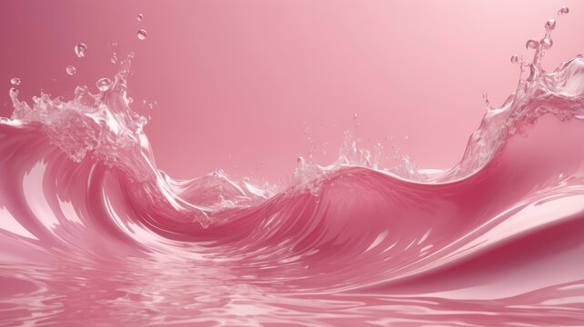 Rose water wave on pink background