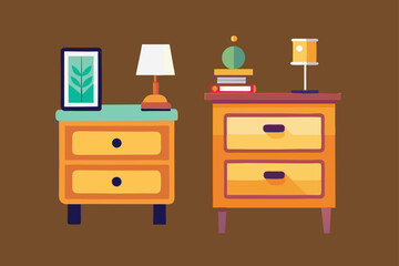 Nightstand vector art design