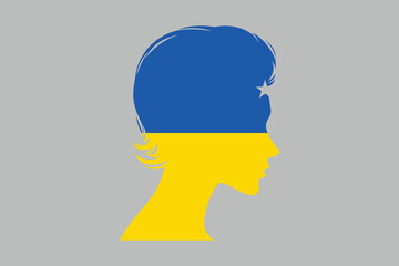Ukraine flag and Ukraine girl’s shape, Flag of Ukraine, Flag Ukraine vector, Ukrainian flag symbol, The color of the original, Stock vector illustration
