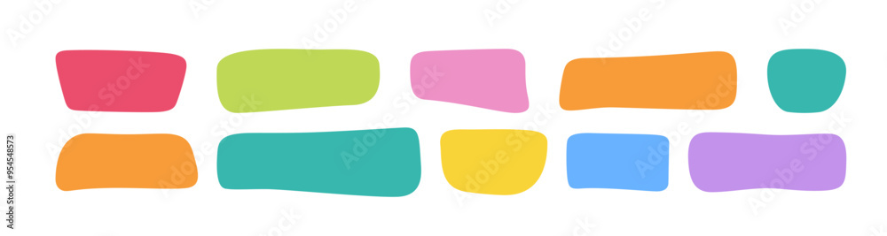 Fototapete hand drawn organic rectangle frames. abstract doodle liquid shapes. organic free flat blobs. irregul
