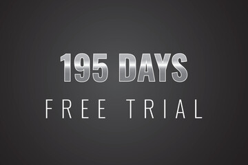 195 day free trial banner design. 195 days free banner background
