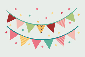 Carnival garland with flags vector  