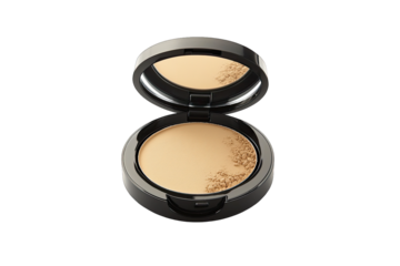 Close-up of a stylish compact powder showcasing a smooth, creamy texture perfect for a flawless makeup finish.