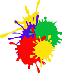 Colorful Watercolor Splash Splatter Stain