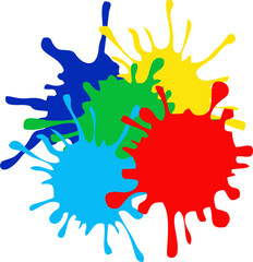 Colorful Watercolor Splash Splatter Stain