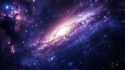 Naklejka premium A galaxy with stars fading from white to deep purple Gemeratif AI