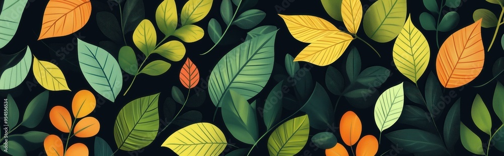 Sticker Eco-friendly leaf pattern design for nature-themed decor and seasonal projects