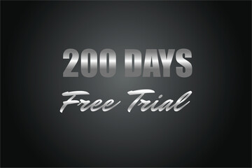 200 day free trial banner design. 200 days free banner background

