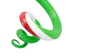 3d Flag of Burundi 3d Spiral Glossy Ribbon Of Burundi Isolated On White Background, 3d illustration
