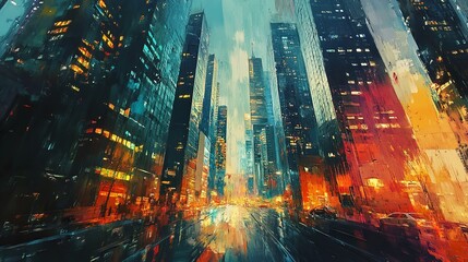 Obraz premium Visionary Interconnected Digital Metropolis with Futuristic Art Deco Architectural Framework