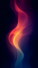 Abstract background with swirling red, orange, and blue colors on a dark background.