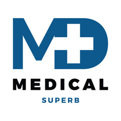Obraz premium Initial Letter MD Medical or Hospital Icon Logo Design Template
