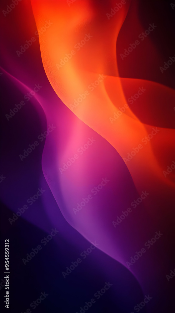 Poster Abstract background with vibrant, dynamic curves in red, orange, and purple.