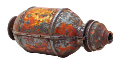 Vintage Hand grenade isolated in PNG format, ideal for military, tactical, or graphic design projects.