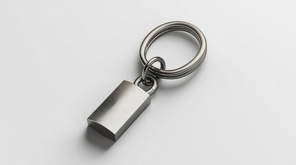 A metallic keyring with a padlock design, symbolizing security and protection.