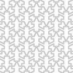 Seamless abstract pattern with intertwined lines on a white background. Suitable for various creative projects or decorative elements.