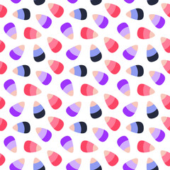 Cute Halloween candy corn pattern in various colors. Perfect for crafting, scrapbooking, home decor, and fashion. Festive design with playful shapes and colors