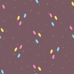 Seamless pattern with drop candy sprinkles. Childish texture for fabric, textile, apparel, wallpaper. Vector illustration