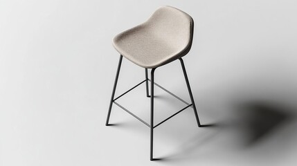 A modern bar stool with a soft seat and metal legs, suitable for dining or social spaces.