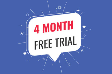 4 month free trial banner design. 4 months free banner background
