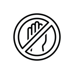 Black line icon for not allowed