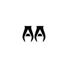 AA monogram logo design letter text name symbol monochrome logotype alphabet character simple logo