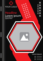 headline new professional design with black and red background and elements 