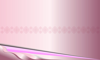 Luxury Thai ethnic pattern gradient pink background with gold border frame