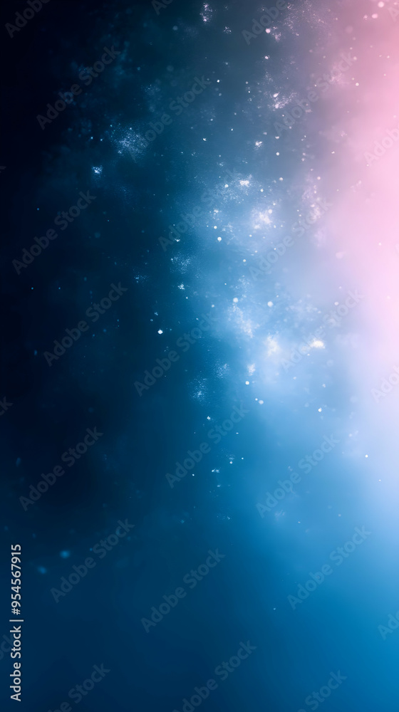 Sticker Abstract blue and pink background with glowing light and bokeh effect.