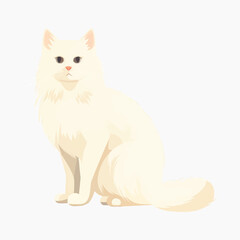 Obraz premium Elegant white cat illustration