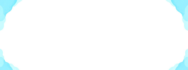 シンプルな水色の波線枠
