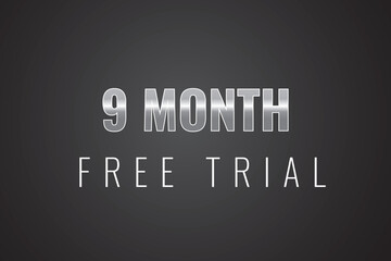 9 month free trial banner design. 9 months free banner background
