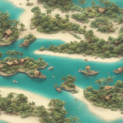 beautiful island illustration background