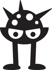 Funny Monster Character Icon Illustration