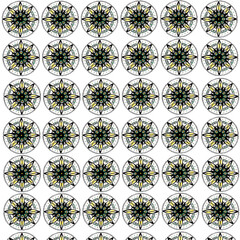 Label or business card template with azulejo mosaic tile pattern