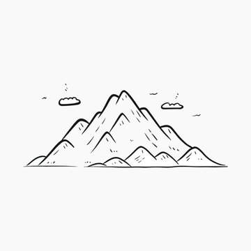 recommend clip art: Minimalist mountain line art